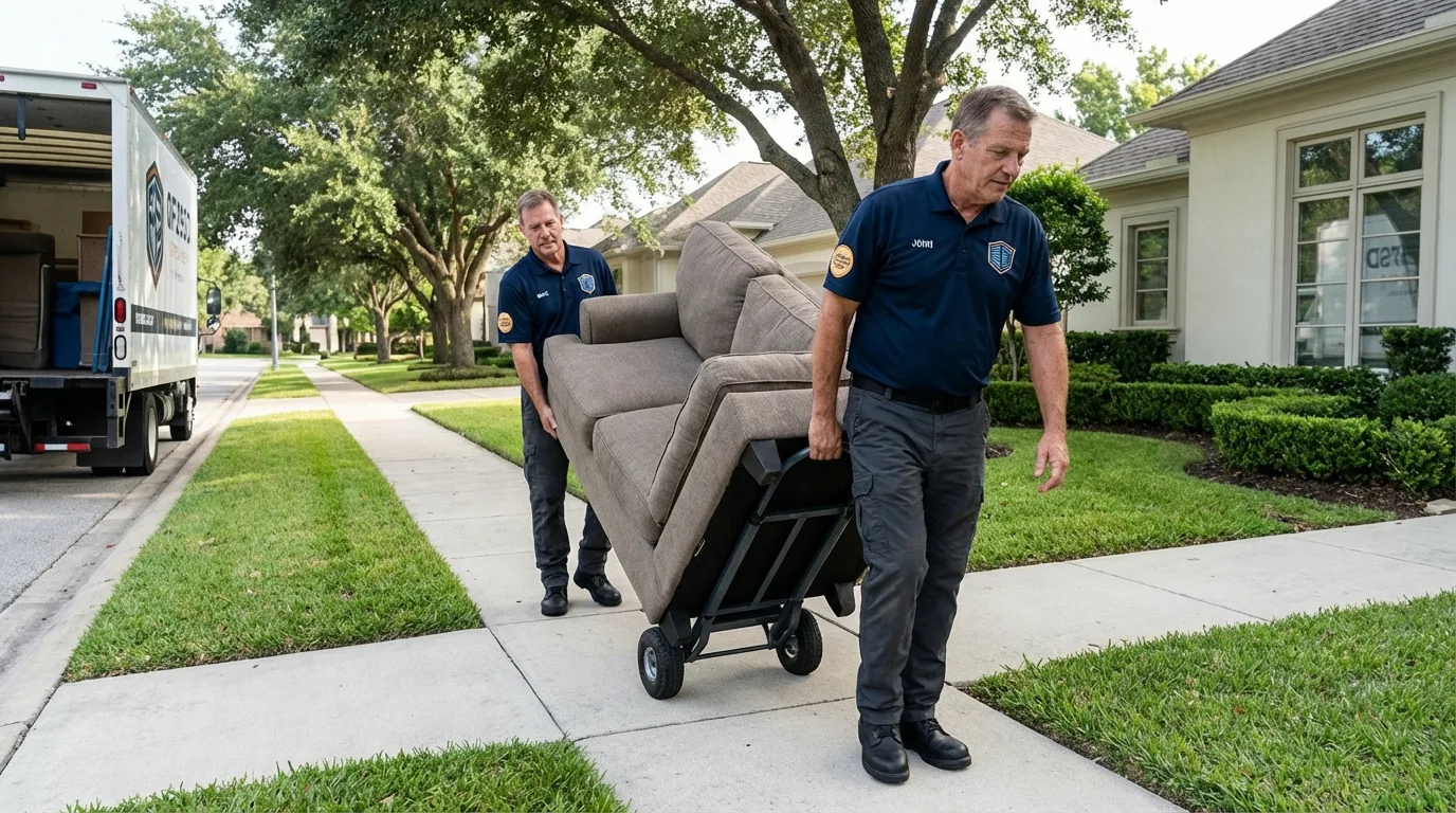 Local residential moving crew loading furniture in Caldwell, ID